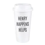 Personalised Black Text Plastic Insulated Reusable Eco Travel Cup - Image 5