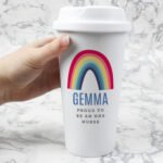 Personalised Rainbow Design Plastic Insulated Reusable Eco Travel Cup - Image 2
