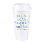 Personalised 'Saving The Planet' Plastic Insulated Reusable Eco Travel Cup - Image 4