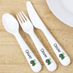 Personalised Children's Tractor Design 3-Piece Plastic Cutlery Set