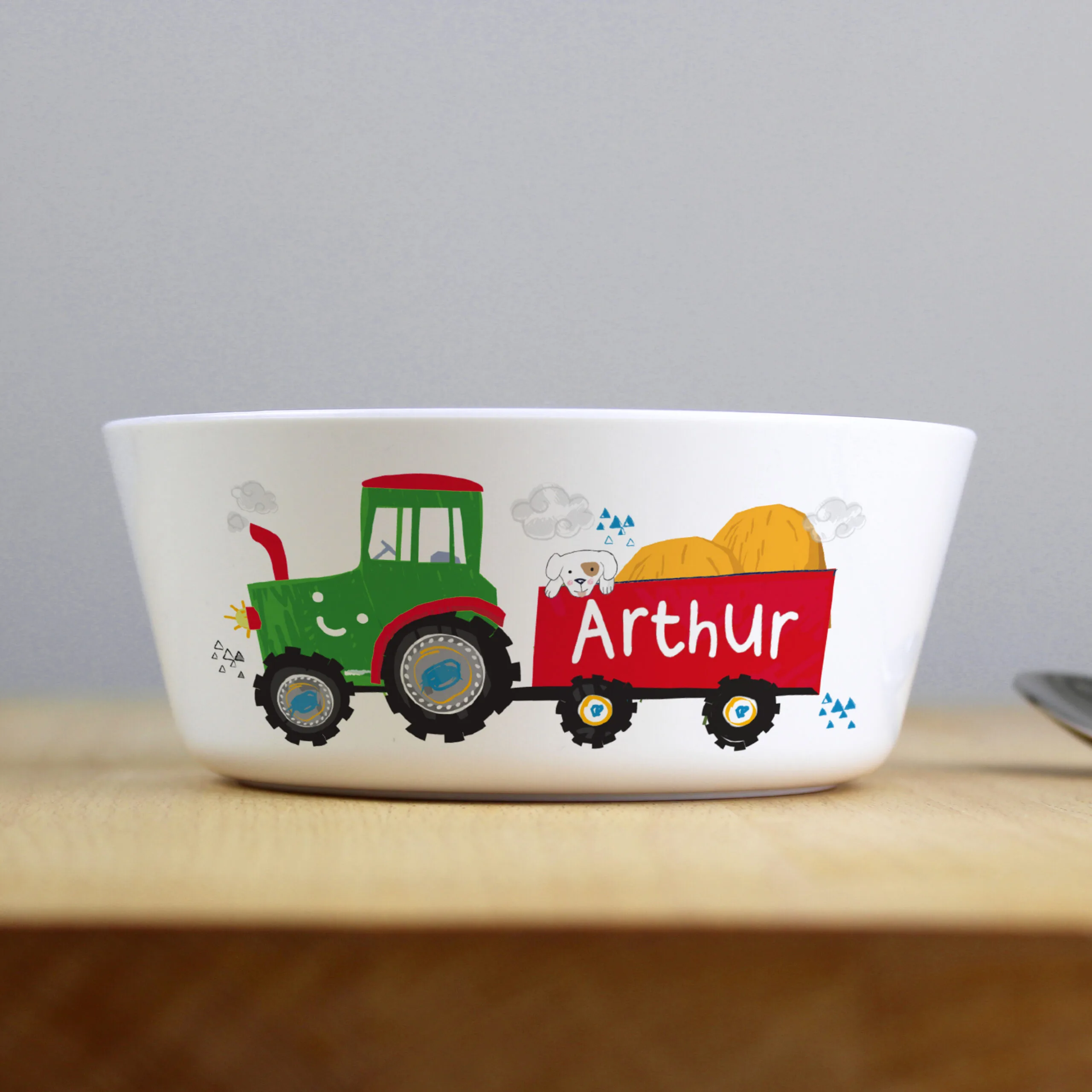 Personalised Children's Tractor Themed Plastic Bowl - Image 2