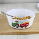 Personalised Children's Tractor Themed Plastic Bowl - Image 3