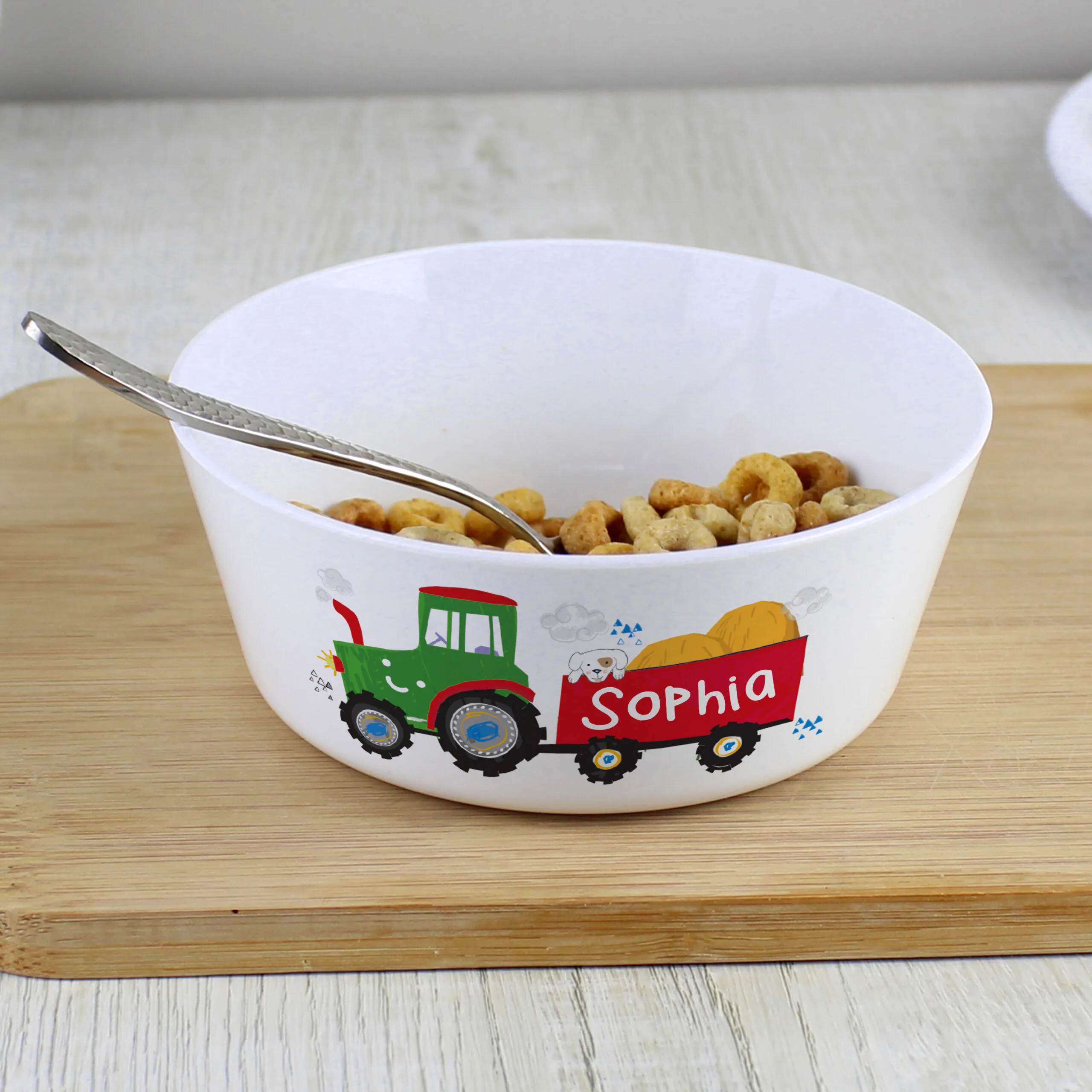 Personalised Children's Tractor Themed Plastic Bowl - Image 3