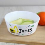Personalised Children's Digger Design Plastic Bowl