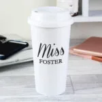 Personalised Any Message Plastic Insulated Reusable Eco Travel Cup - Image 3