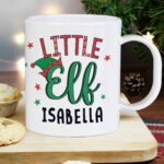 Personalised Children's 'Little Elf' Christmas Plastic Mug - Image 2