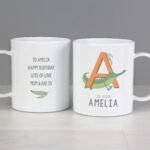 Personalised Children's Animal Alphabet Design Plastic Mug
