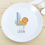 Personalised Children's Animal Alphabet Design Plastic Plate