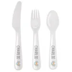 Personalised Children's Animal Alphabet Design 3-Piece Plastic Cutlery Set - Image 5