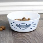 Personalised Name Only Fish Design Plastic Cat Bowl