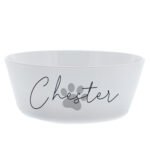 Personalised Grey Pawprint Name Plastic Cat Bowl - Image 4
