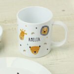 Personalised Children's Safari Animals Design Plastic Breakfast Set - Image 3