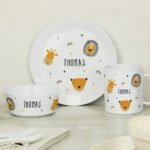 Personalised Children's Safari Animals Design Plastic Breakfast Set - Image 5