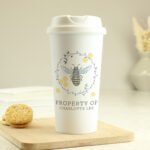 Personalised Bee Design Plastic Insulated Reusable Eco Travel Cup - Image 4