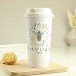 Personalised Bee Design Plastic Insulated Reusable Eco Travel Cup - Image 5