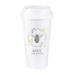 Personalised Bee Design Plastic Insulated Reusable Eco Travel Cup - Image 6