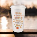 Personalised 'Loves Pumpkin Spice' Plastic Insulated Reusable Eco Travel Cup - Image 2