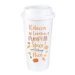 Personalised 'Loves Pumpkin Spice' Plastic Insulated Reusable Eco Travel Cup - Image 5