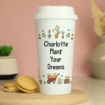 Personalised Gardening Themed Plastic Insulated Reusable Eco Travel Cup - Image 4