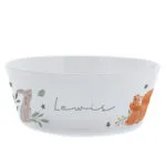 Personalised Children's Woodland Animals Design White Plastic Bowl - Image 4