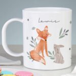 Personalised Children's Woodland Animals Design Plastic Mug