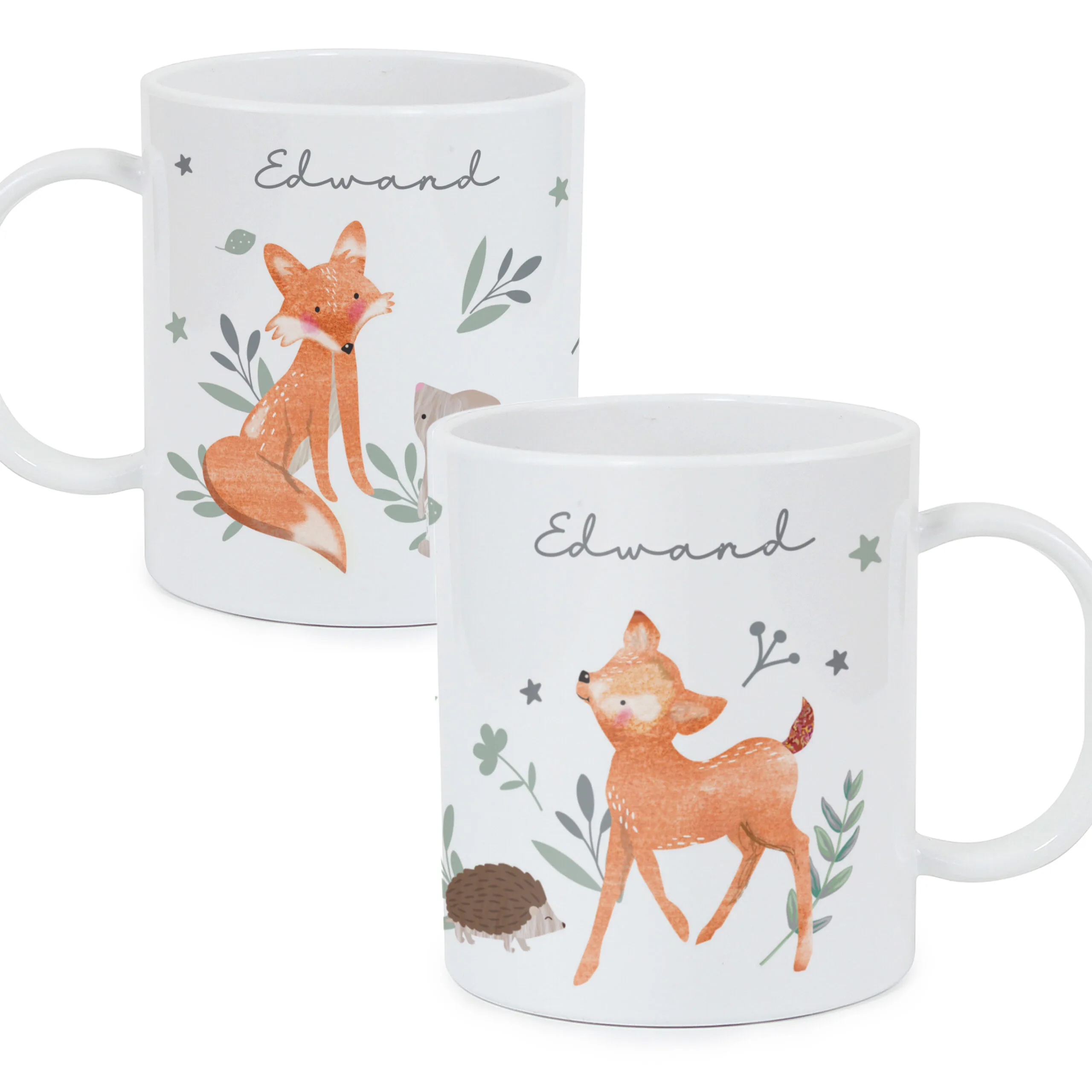 Personalised Children's Woodland Animals Design Plastic Mug - Image 5