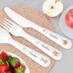 Personalised Children's Woodland Animals Design 3-Piece Plastic Cutlery Set - Image 2