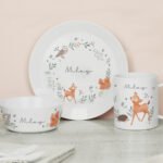Personalised Children's Woodland Animals Design 3-Piece Plastic Breakfast Set - Image 5