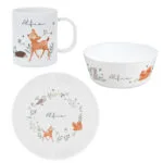 Personalised Children's Woodland Animals Design 3-Piece Plastic Breakfast Set - Image 6