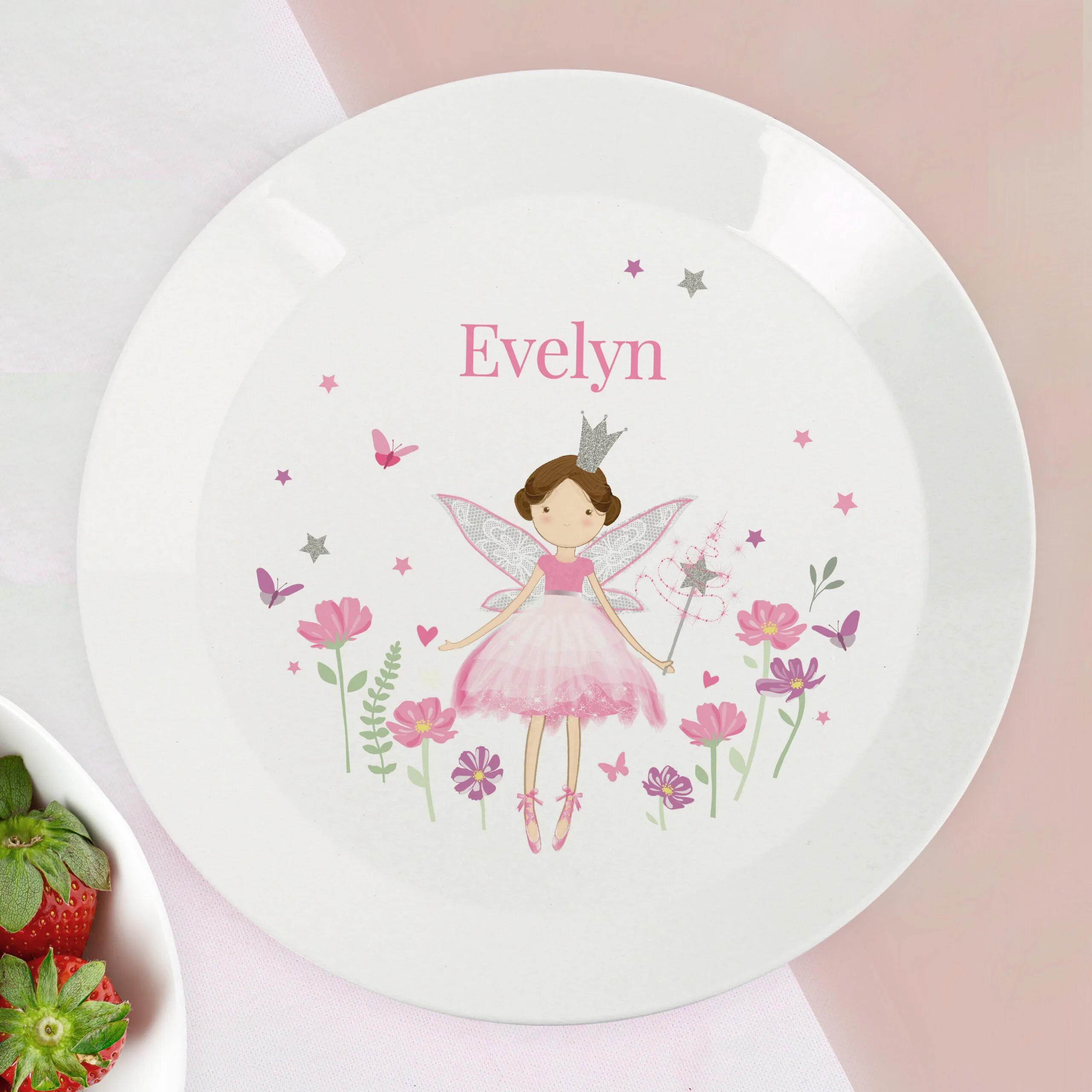 Personalised Children's Fairy Princess Design Plastic Plate - Image 3