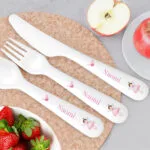 Personalised Children's Fairy Princess Design 3-Piece Plastic Cutlery Set - Image 3