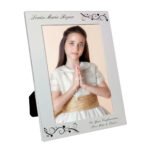 Personalised Black Swirls & Hearts Design 5x7 Silver Aluminium Photo Frame - Image 2