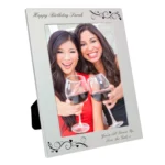 Personalised Black Swirls & Hearts Design 5x7 Silver Aluminium Photo Frame - Image 2