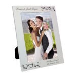 Personalised Black Swirls & Hearts Design 5x7 Silver Aluminium Photo Frame - Image 3