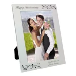 Personalised Black Swirls & Hearts Design 5x7 Silver Aluminium Photo Frame - Image 3