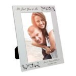 Personalised Black Swirls & Hearts Design 5x7 Silver Aluminium Photo Frame - Image 4
