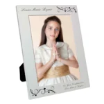 Personalised Black Swirls & Hearts Design 5x7 Silver Aluminium Photo Frame - Image 4