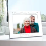 Personalised ‘Diamond Wedding Anniversary’ 7×5 Landscape Silver Aluminium Photo Frame