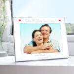 Personalised ‘Ruby Wedding Anniversary’ 7×5 Landscape Silver Aluminium Photo Frame