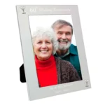 Personalised ‘60th Wedding Anniversary’ 5x7 Portrait Silver Aluminium Photo Frame - Image 2