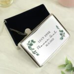 Personalised Any Message Botanical Design Silver Nickel Plated Rectangular Jewellery Box - Image 3