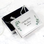 Personalised Any Message Botanical Design Silver Nickel Plated Rectangular Jewellery Box - Image 6