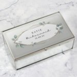 Personalised Any Message Botanical Design Mirrored Glass Jewellery Box - Image 4