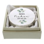 Personalised Any Message Botanical Design Silver Finish Ring Box - Image 2