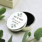 Personalised Any Message Botanical Design Silver Finish Ring Box - Image 5