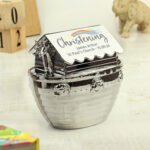 Personalised 'Christening' Noah’s Ark Silver Nickel Plated Money Box - Image 3