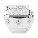 Personalised 'Christening' Noah’s Ark Silver Nickel Plated Money Box - Image 5