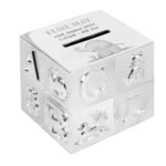 Personalised Hessian Friends ABC Design Silver Plated Money Box - Image 6