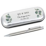 Personalised Any Message Botanical Design Chrome Plated Pen & Gift Box Set - Image 7