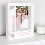 Personalised Floral Design 5x7 Portrait White Plastic Box Photo Frame